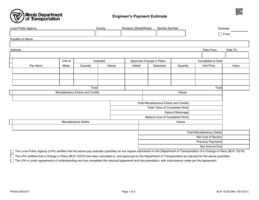 Form BLR13230  Printable Pdf