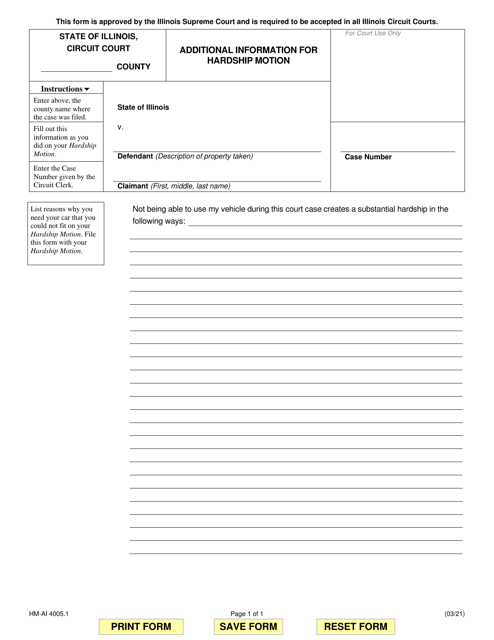 Form HM-AI4005.1  Printable Pdf