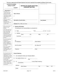 Document preview: Form HM-N4002.1 Notice of Court Date for Hardship Motion - Illinois