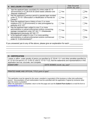 State Form 50399 Application for Septage Management Business Permit - Indiana, Page 2