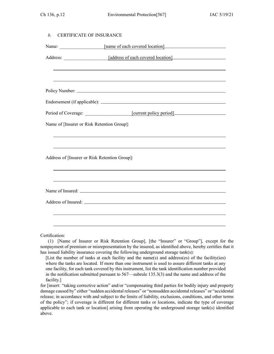 Iowa Chapter 136 Financial Responsibility for Underground Storage