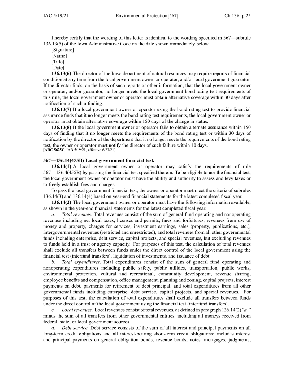 Chapter 136 - Financial Responsibility for Underground Storage Tanks - Iowa, Page 25