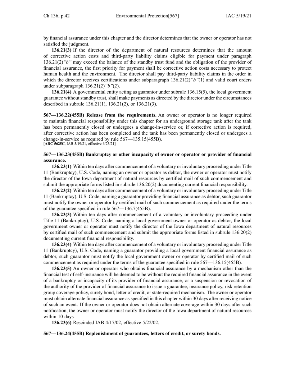 Iowa Chapter 136 Financial Responsibility for Underground Storage