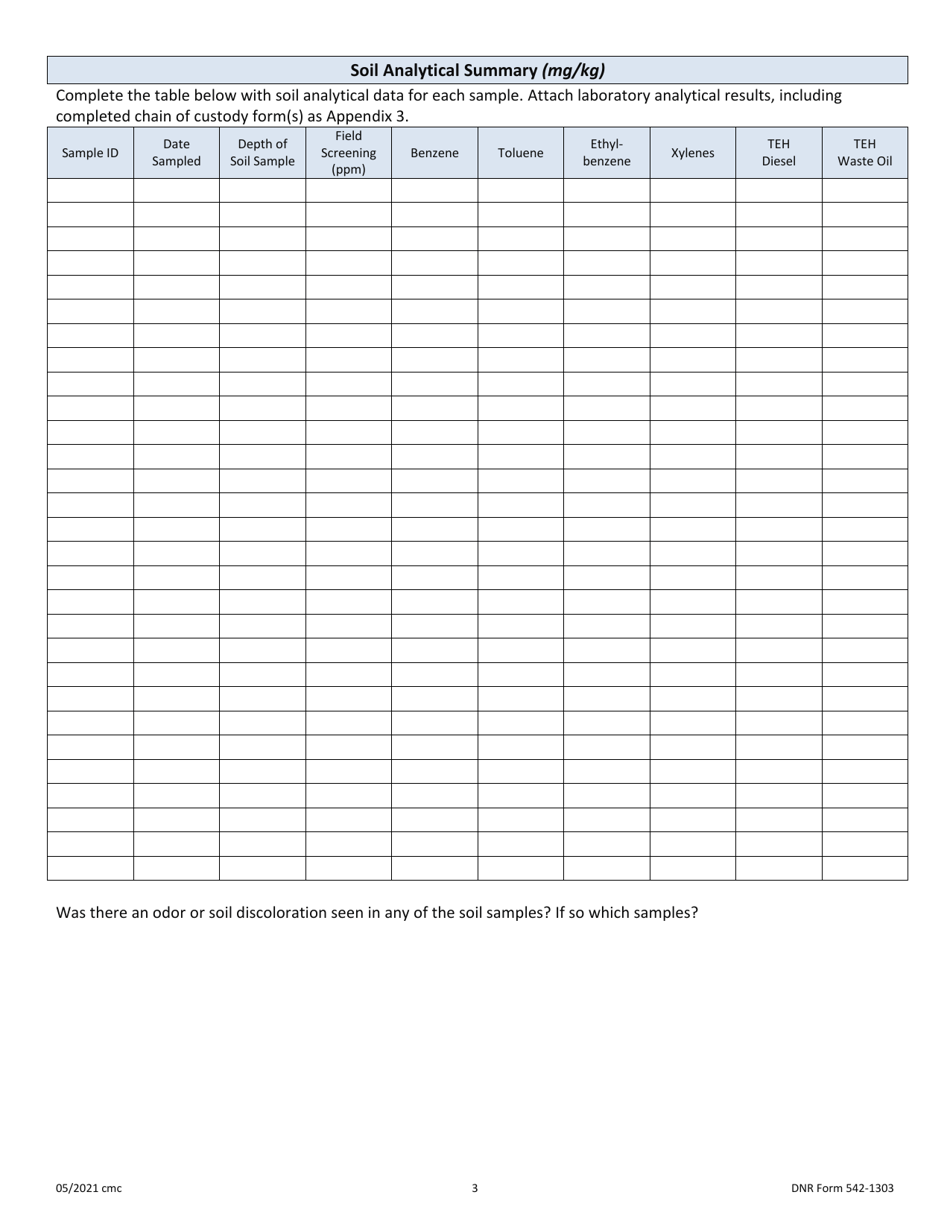 DNR Form 542-1303 Ust Closure Report - Filling in Place - Iowa, Page 3