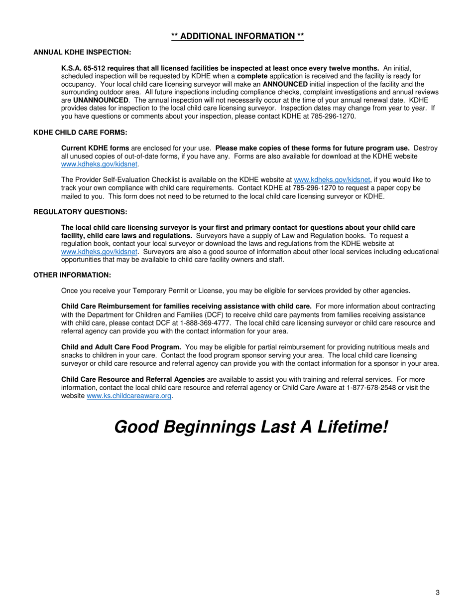 Instructions for Form CCL.201 Application for a Licensed Day Care Home or Licensed Group Day Care Home - Kansas, Page 3