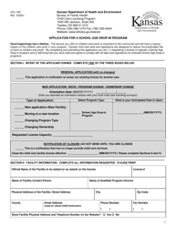 Form CCL.801 &quot;Application for a School Age Drop-In Program&quot; - Kansas