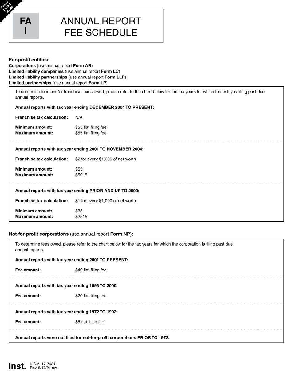 Form FA Application for Registration of Foreign Covered Entity - Kansas, Page 3
