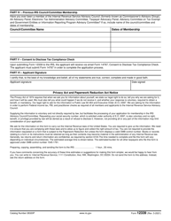 IRS Form 12339 Internal Revenue Service Advisory Council Membership Application, Page 2