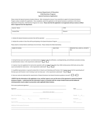 Document preview: Special Assistance Application - Child Nutrition Program - Arizona