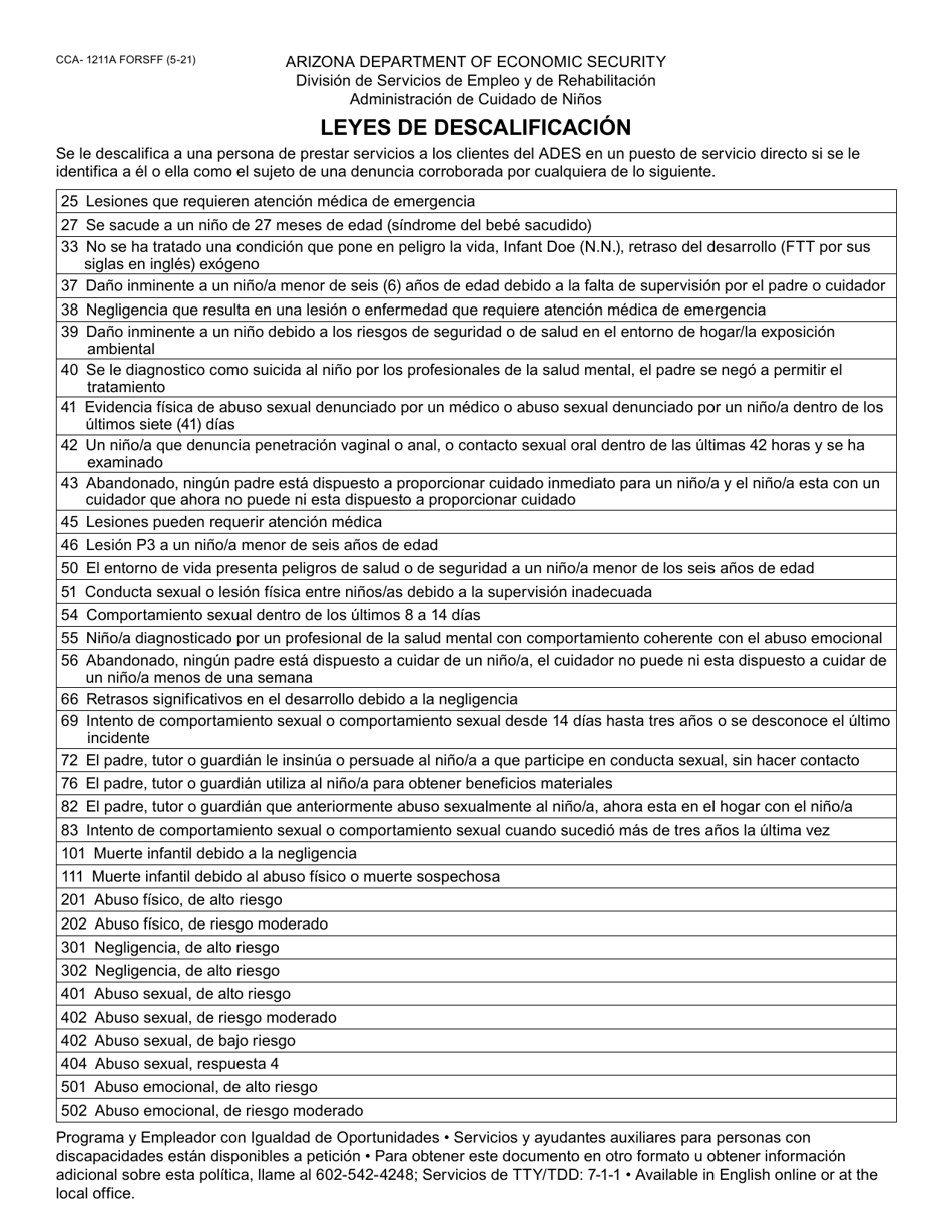 Formulario CCA-1211A-S Solicitud Para Busqueda De Verificacion De Antecedentes - Arizona (Spanish), Page 8