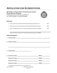 Document preview: Application for Accreditation - Oregon