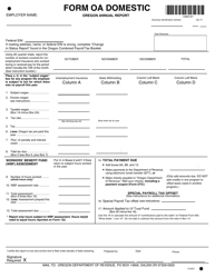 Document preview: Form OA DOMESTIC Oregon Annual Report - Oregon
