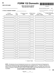 Document preview: Form 132 DOMESTIC Employee Detail Report - Oregon