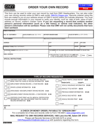 Form 735-7266 &quot;Order Your Own Record&quot; - Oregon