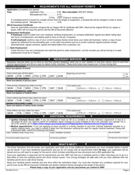 Form 735-6044 Hardship Permit Application - Oregon, Page 2