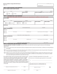 Form HD002291 Request to Modify a Teenage Child&#039;s Birth Record (Age 14 Years to Less Than 18 Years Old) - Pennsylvania, Page 2