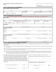 Form HD002290 Request to Modify a Preadolescent Child&#039;s Birth Record (Age 7 Years to Less Than 14 Years Old) - Pennsylvania, Page 2