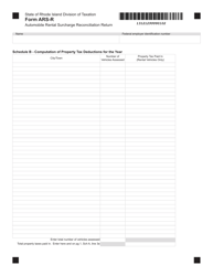 Form ARS-R Rental Vehicle Surcharge Reconciliation Return - Rhode Island, Page 2