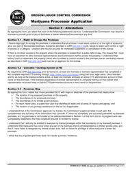 Form MJ17-3020 Marijuana Processor Application - Oregon, Page 3