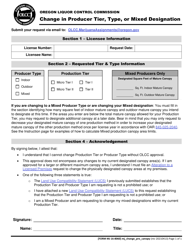 Form MJ16-8060 Change in Producer Tier, Type, or Mixed Designation - Oregon, Page 2