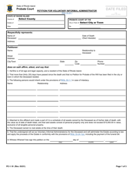Document preview: Form PC-1.10 Petition for Voluntary Informal Administrator - Rhode Island