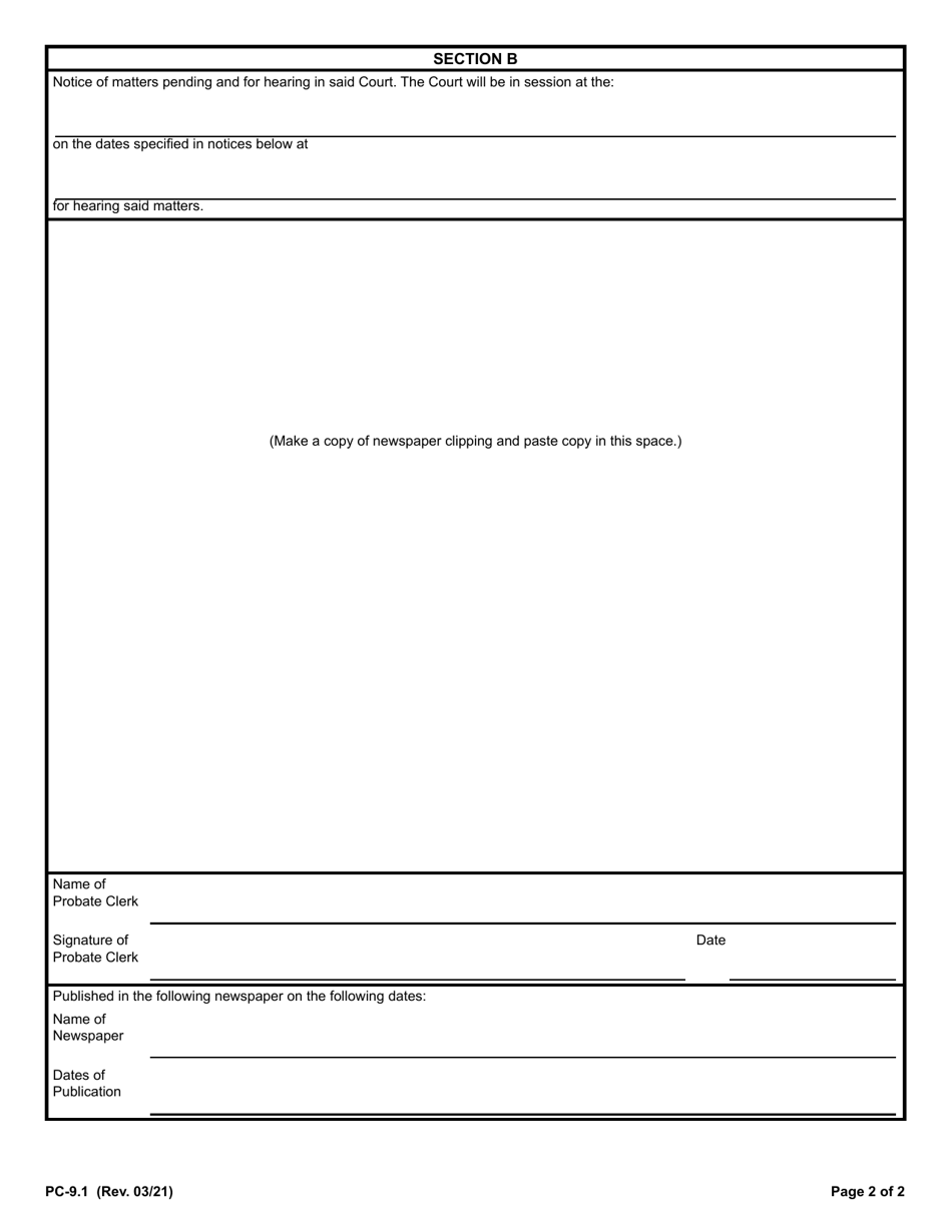Form PC-9.1 Waiver or Advertising - Rhode Island, Page 2