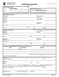 Form PC-1.1 &quot;Administration Petition&quot; - Rhode Island