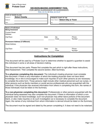 Form PC-2.5 Decision-Making Assessment Tool (For Limited Guardianship or Guardianship) - Rhode Island