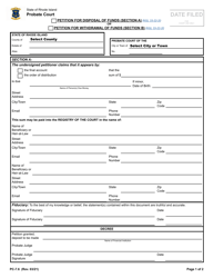 Form PC-7.6 &quot;Petition for Disposal of Funds (Section a) or Petition for Withdrawal of Funds (Section B)&quot; - Rhode Island
