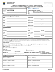 Form PC-3.8 &quot;Bond for Sale Mortgage or Real Estate of Deceased Person or by Guardian-Conservator&quot; - Rhode Island