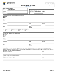 Form PC-3.5 &quot;Appointment of Agent&quot; - Rhode Island