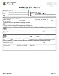 Document preview: Form PC-10.13 Affidavit of Real Property - Rhode Island