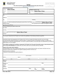 Form PC-2.4 Notice of Limited Guardianship or Guardianship - Rhode Island