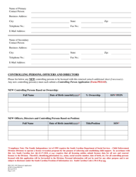 SCDCA Form PEO-02 Professional Employer Organization Renewal License Application - South Carolina, Page 2