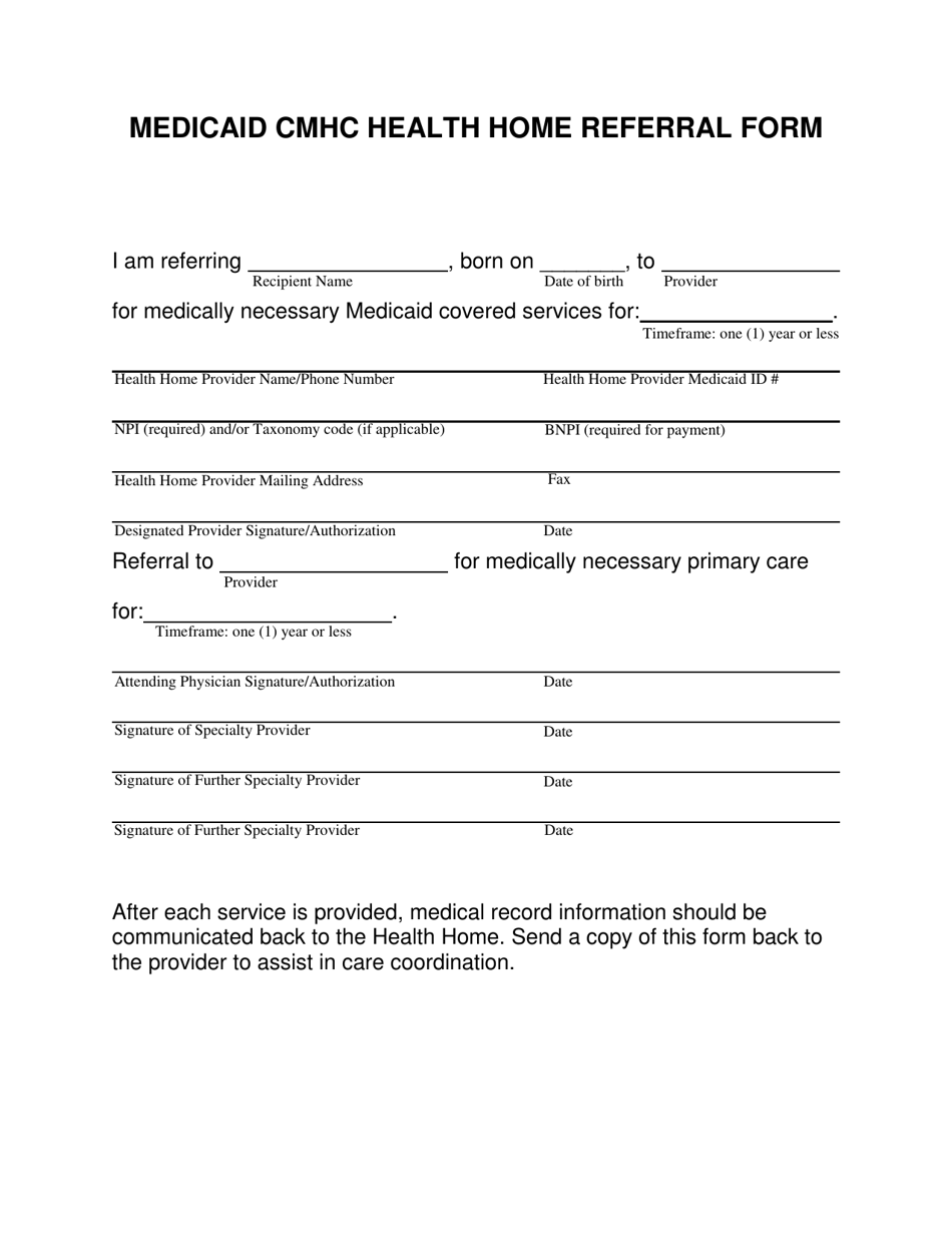 South Dakota Medicaid Cmhc Health Home Referral Form - Fill Out, Sign ...