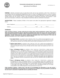 Document preview: Form RV-F16030 Agricultural Use Affidavit - Tennessee