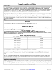 Form VTR-29 Texas Annual Permit Application - Texas, Page 2