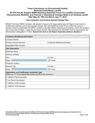 Form TCEQ-20322 Mswfl 40 Cfr Part 60, Subpart Www Reporting Submittal Form - Texas, Page 11