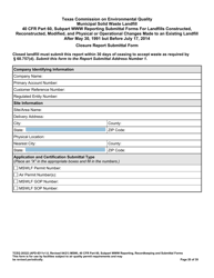 Form TCEQ-20322 Mswfl 40 Cfr Part 60, Subpart Www Reporting Submittal Form - Texas, Page 20