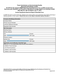 Form TCEQ-20322 Mswfl 40 Cfr Part 60, Subpart Www Reporting Submittal Form - Texas, Page 22