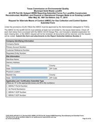 Form TCEQ-20322 Mswfl 40 Cfr Part 60, Subpart Www Reporting Submittal Form - Texas, Page 32