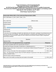 Form TCEQ-20322 Mswfl 40 Cfr Part 60, Subpart Www Reporting Submittal Form - Texas, Page 5