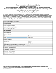 Form TCEQ-20322 Mswfl 40 Cfr Part 60, Subpart Www Reporting Submittal Form - Texas, Page 7