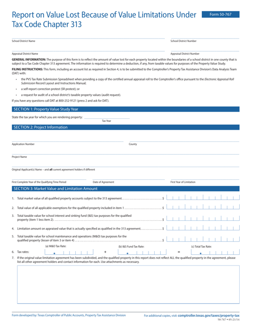 Form 50-767  Printable Pdf