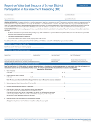 Form 50-755 Report on Value Lost Because of School District Participation in Tax Increment Financing (Tif) - Texas