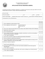 Form BMV3148 Application for Self-insurance General - Ohio, Page 2