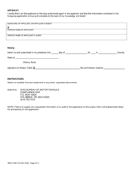 Form BMV3148 Application for Self-insurance General - Ohio, Page 3