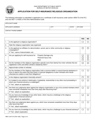 Form BMV3149 Application for Self-insurance Religious Organization - Ohio, Page 2