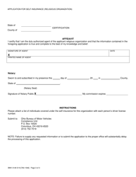 Form BMV3149 Application for Self-insurance Religious Organization - Ohio, Page 3