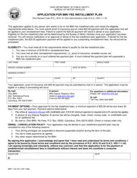 Form BMV1152 &quot;Application for Bmv Fee Installment Plan&quot; - Ohio
